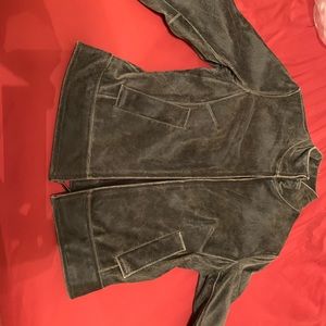 Banana Republic Distressed Black Leather Jacket Women size small BNWT